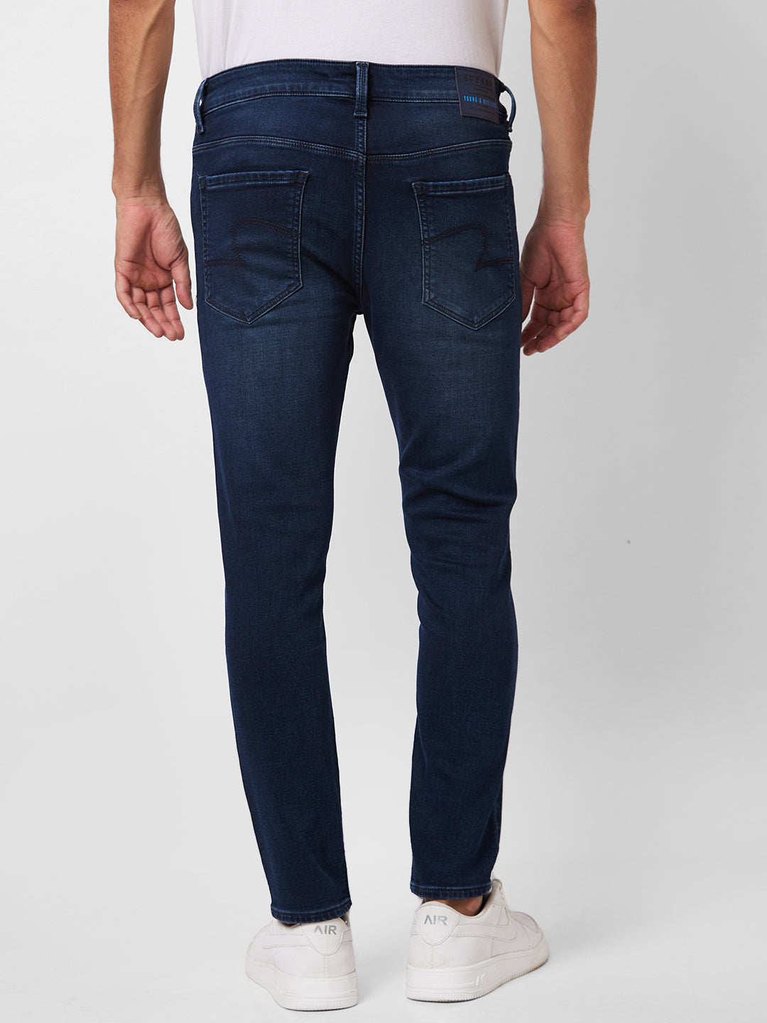 Spykar Mid Rise Slim Fit Blue Jeans For Men