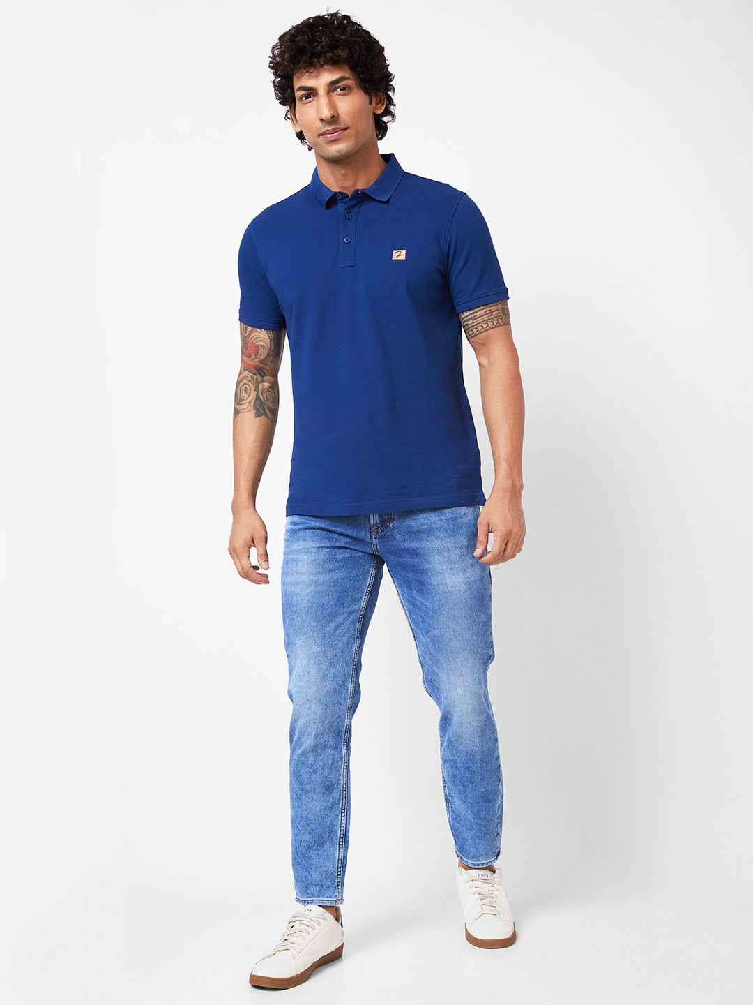 Spykar Mid-Rise Slim Fit Blue Jeans For Men