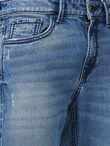Spykar Mid Rise Regular Fit Narrow Length Blue Jeans For Men