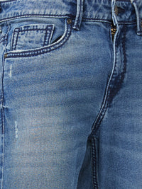 Spykar Mid Rise Regular Fit Narrow Length Blue Jeans For Men