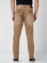 Spykar High Rise Comfort Fit Narrow Length Khaki Jeans For Men