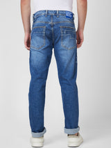 Spykar Low Rise Comfort Fit Straight Length Blue Jeans For Men