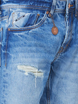 Spykar Low Rise Comfort Fit Straight Length Blue Jeans For Men