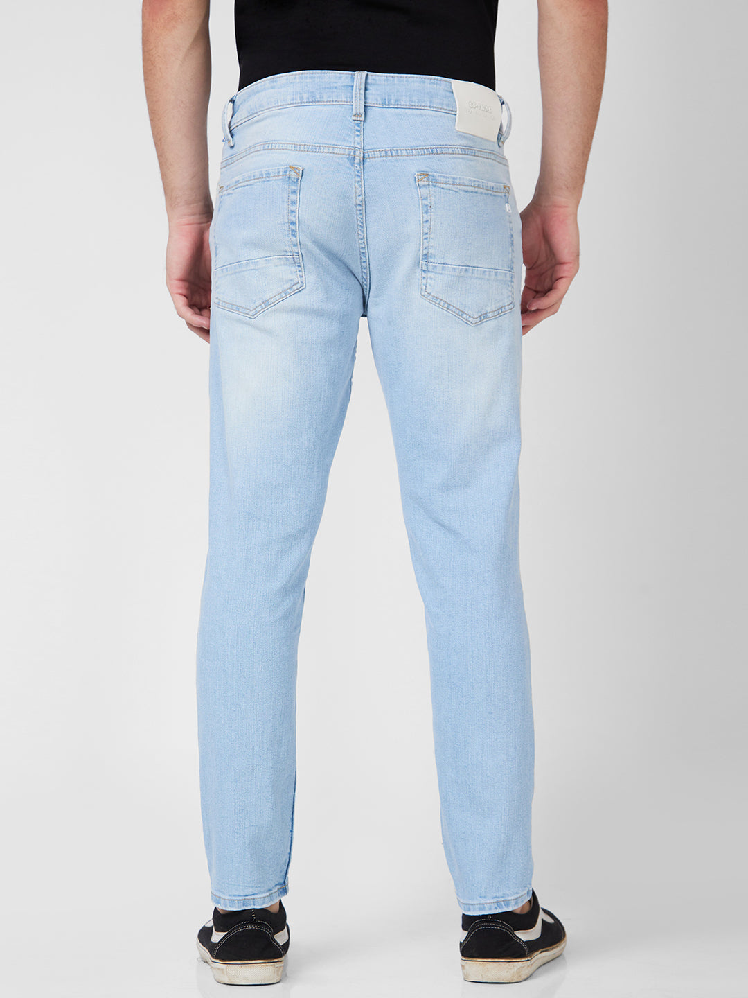 Spykar Mid Rise Slim Fit Tapered Length Blue Jeans For Men