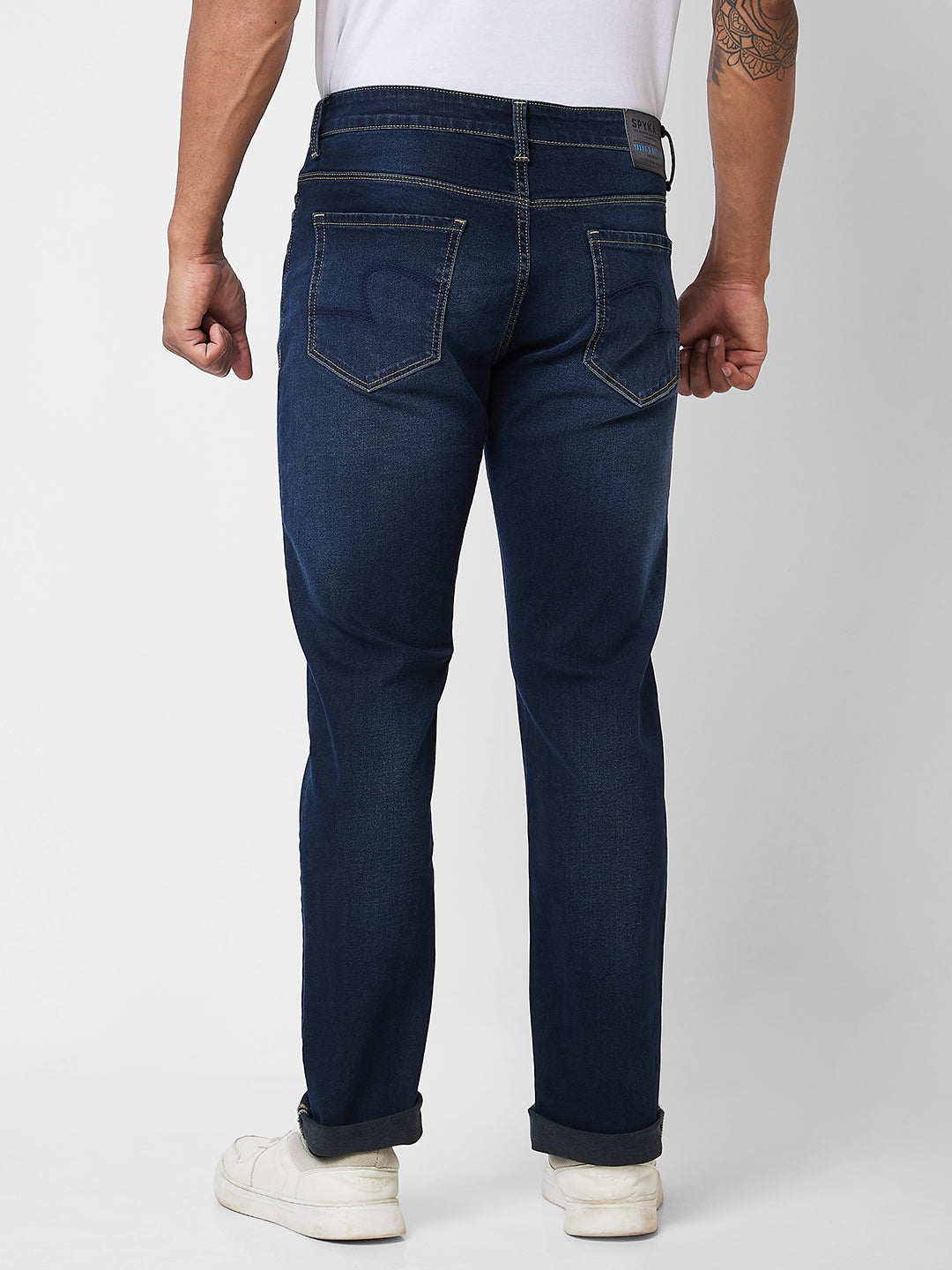 Spykar Mid Rise Comfort Fit Blue Jeans For Men