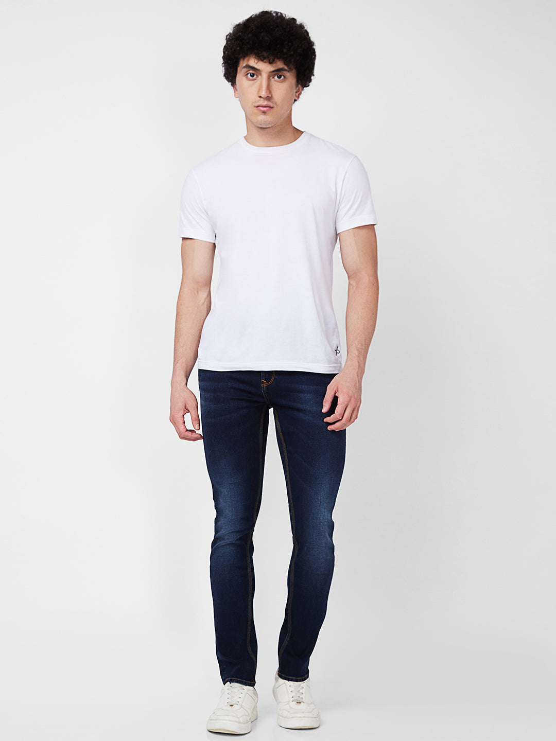 Spykar Mid Rise Comfort Fit Blue Jeans For Men