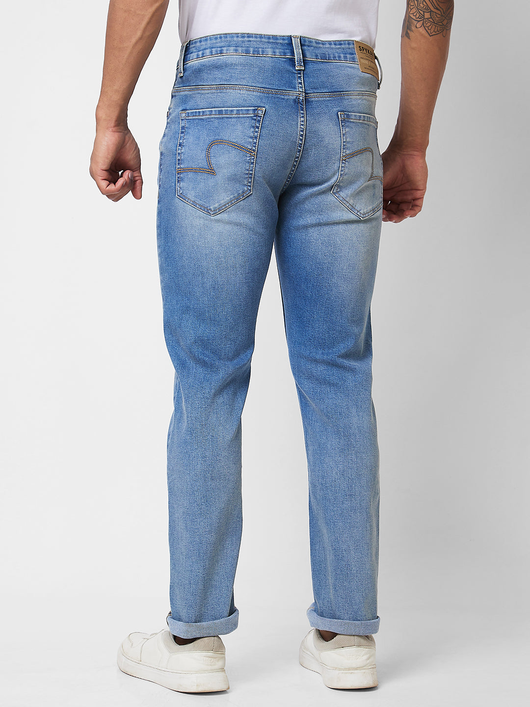 Spykar Mid Rise Comfort Fit Blue Jeans For Men