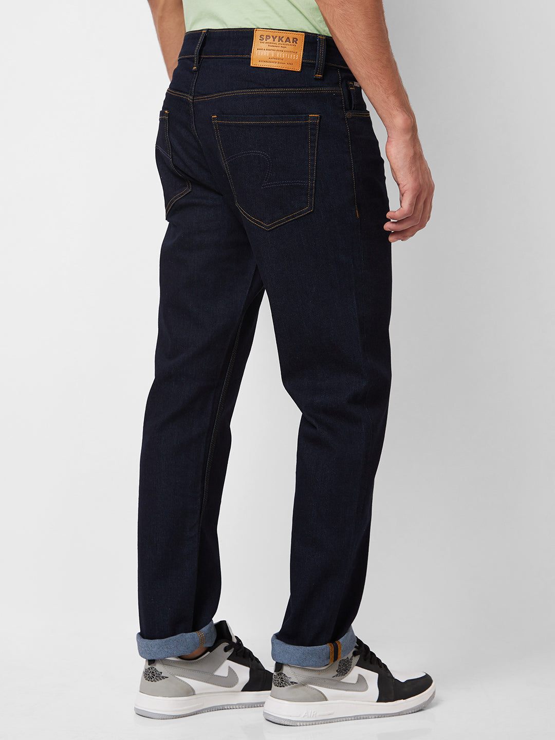 Spykar Mid Rise Comfort Fit Blue Jeans For Men