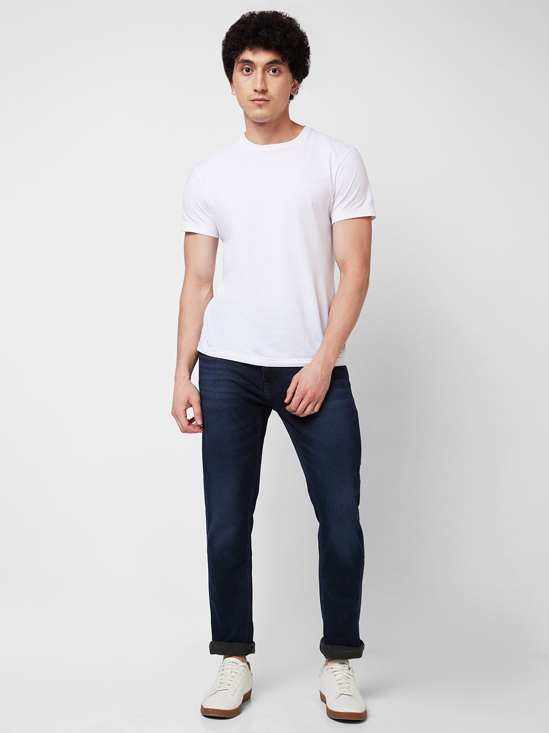 Spykar Mid Rise Comfort Fit Blue Jeans For Men