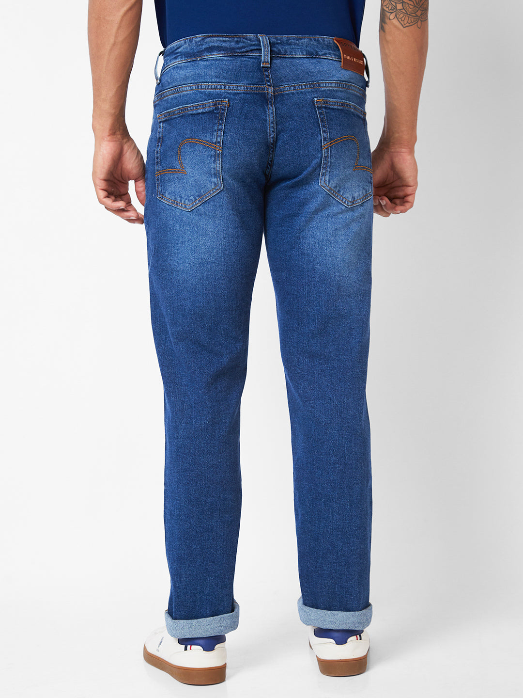 Spykar Mid-Rise Comfort Fit Blue Jeans For Men