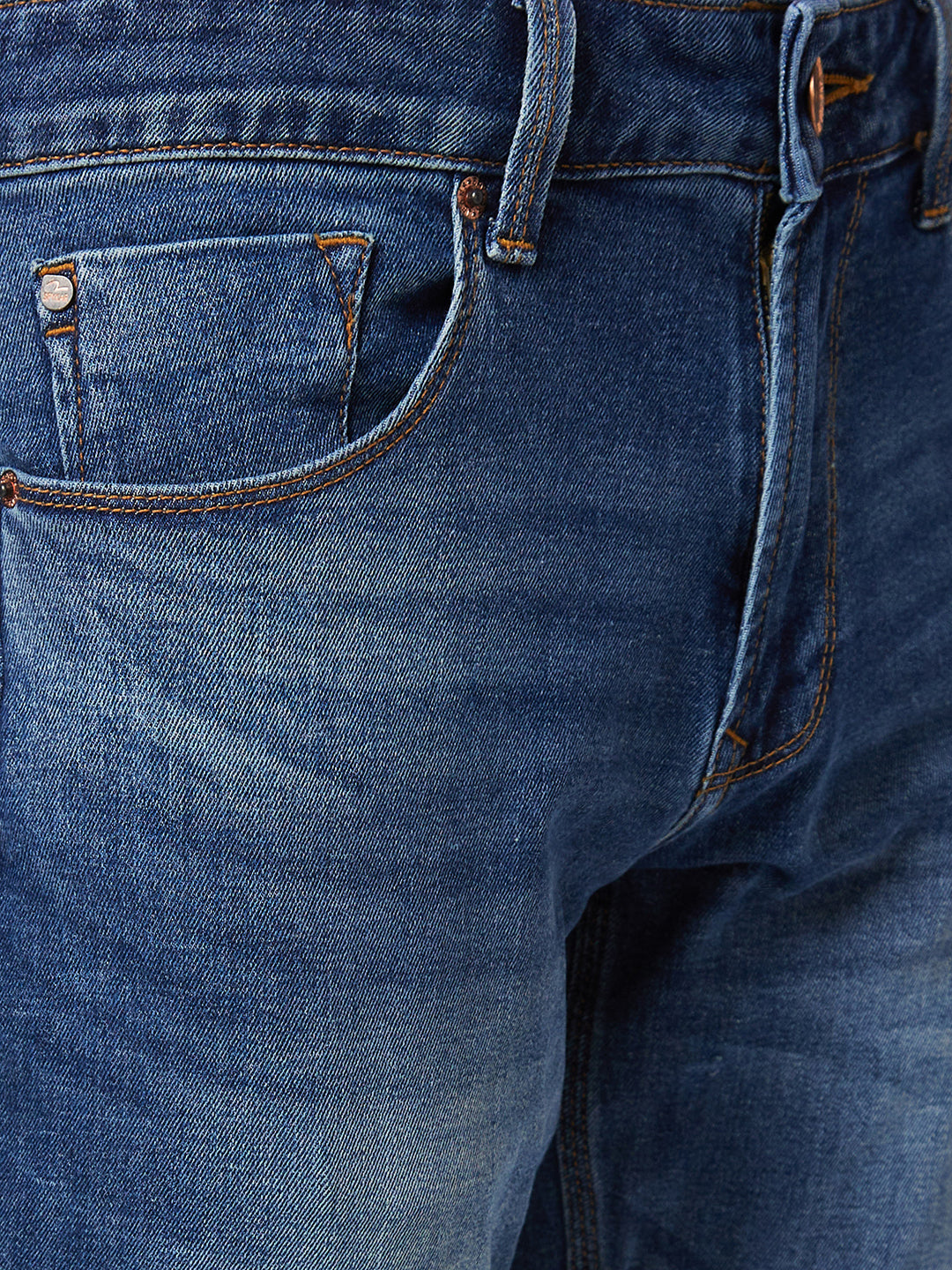 Spykar Mid Rise Regular Fit Blue Jeans For Men
