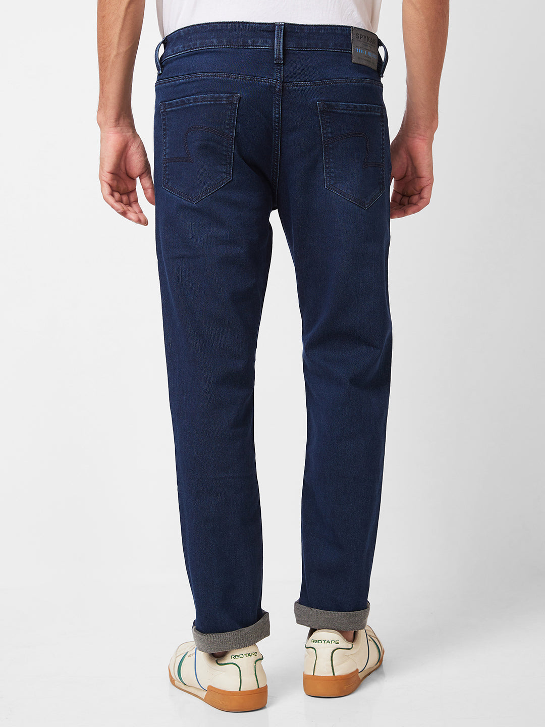 Spykar Mid Rise Regular Fit Blue Jeans For Men