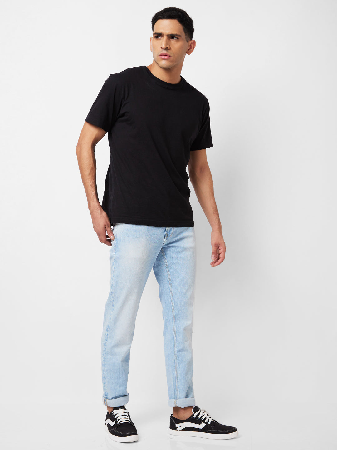 Spykar Mid Rise Regular Fit Blue Jeans For Men