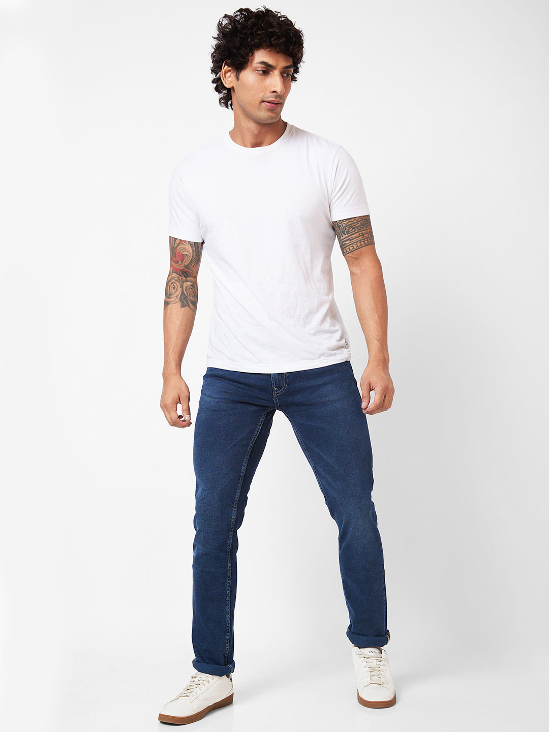 Spykar Mid-Rise Regular Fit Blue Jeans For Men