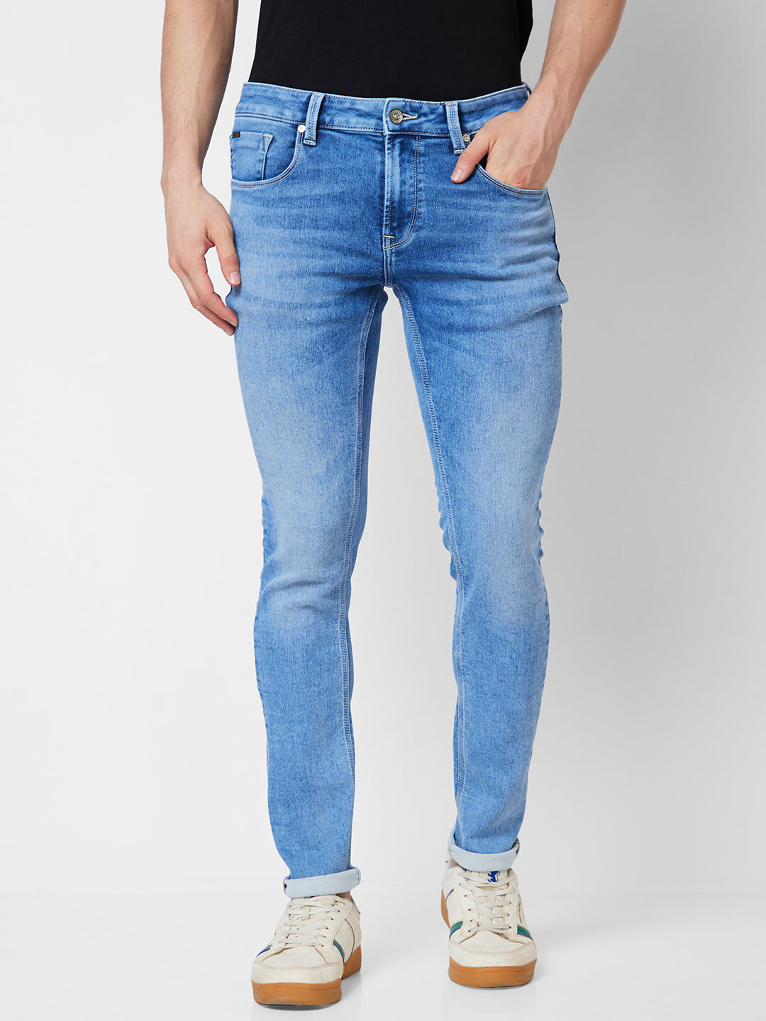 Spykar Low Rise Slim Fit Blue Jeans For Men