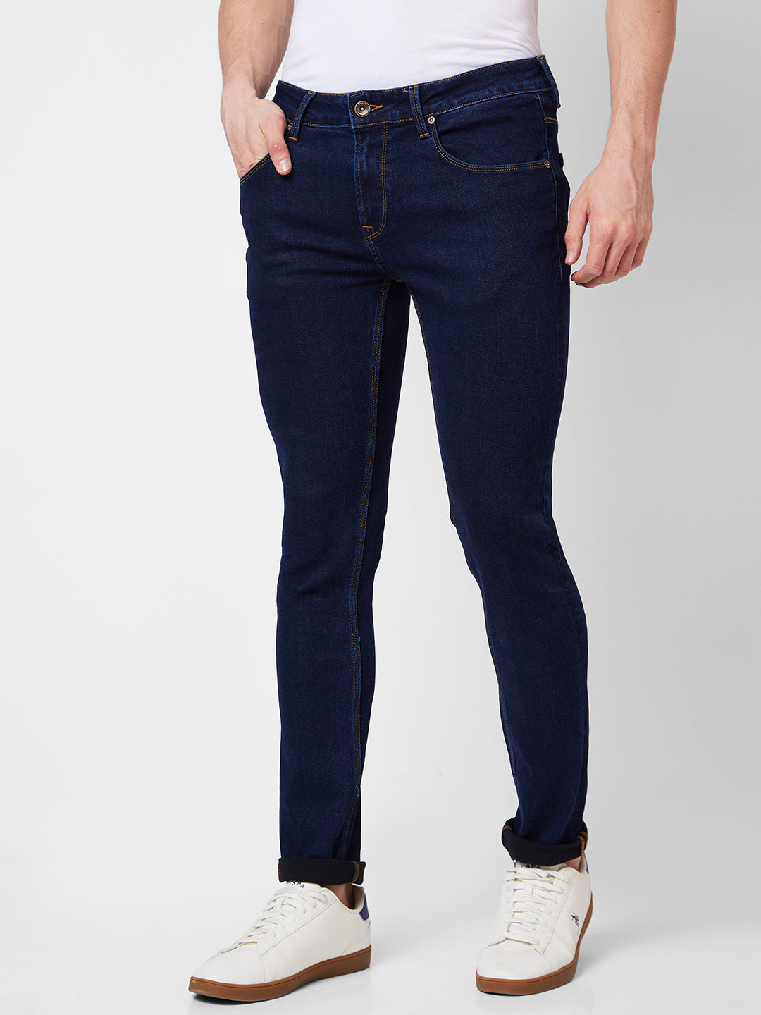 Spykar Low Rise Slim Fit Blue Jeans For Men