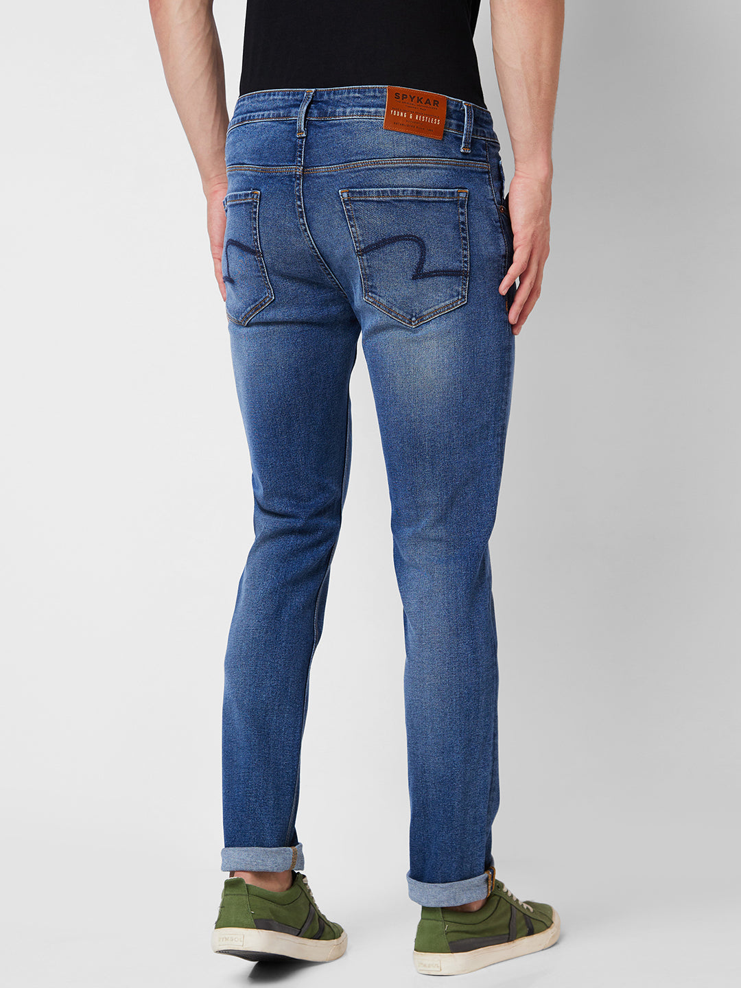 Spykar Low Rise Slim Fit Blue Jeans For Men