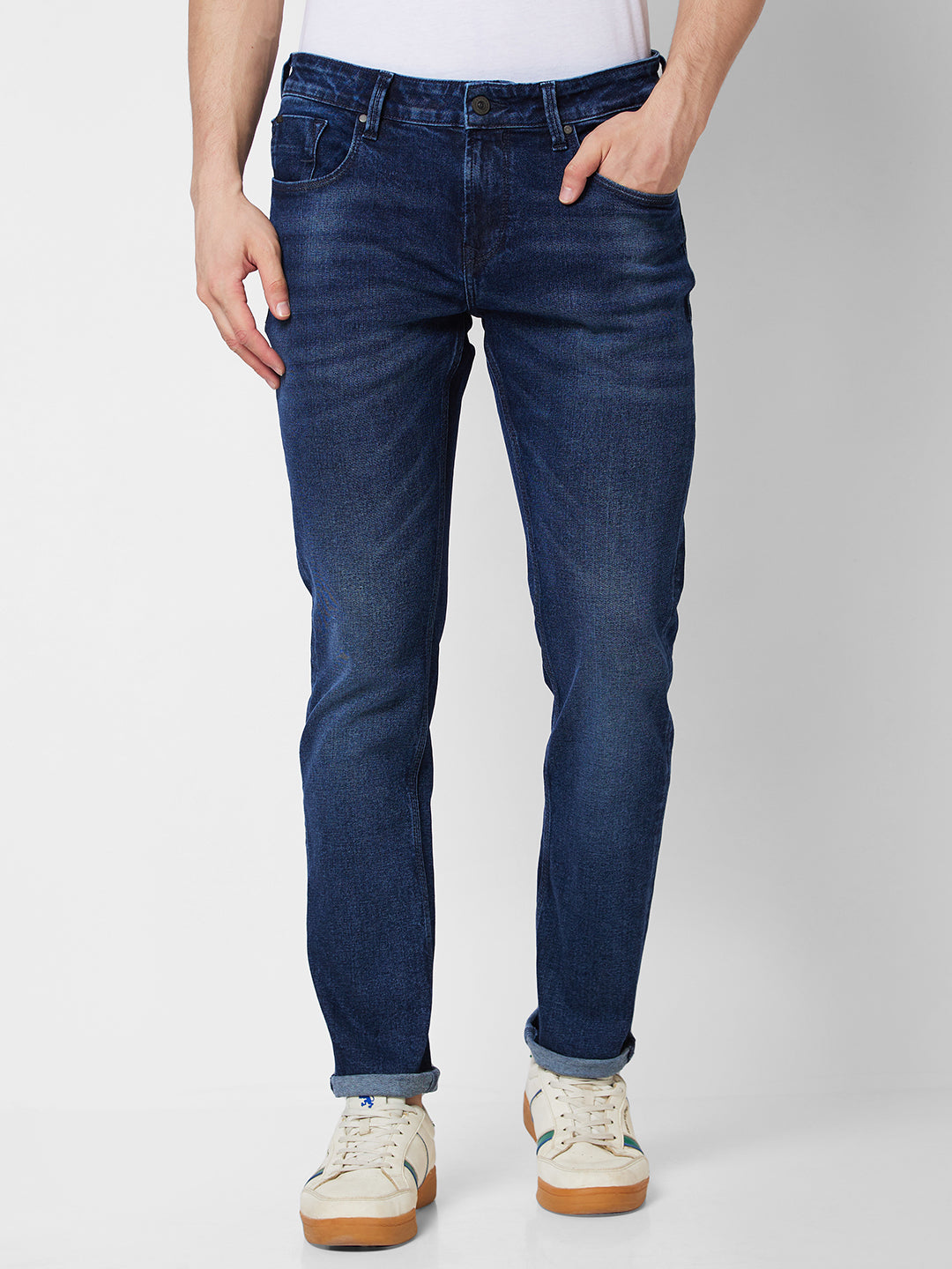 Spykar Low Rise Slim Fit Blue Jeans For Men