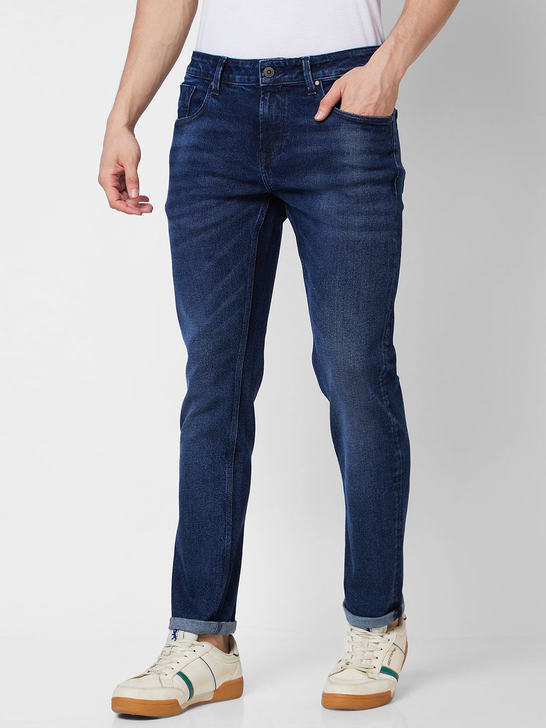 Spykar Low Rise Slim Fit Blue Jeans For Men