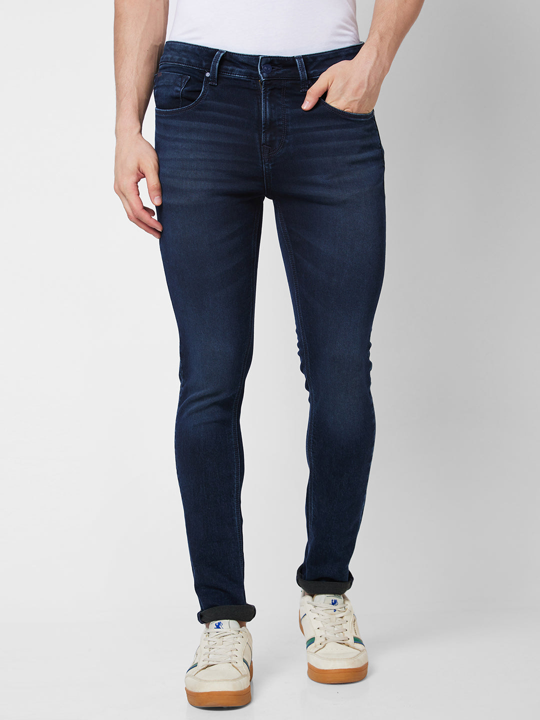 Spykar Low Rise Slim Fit Blue Jeans For Men