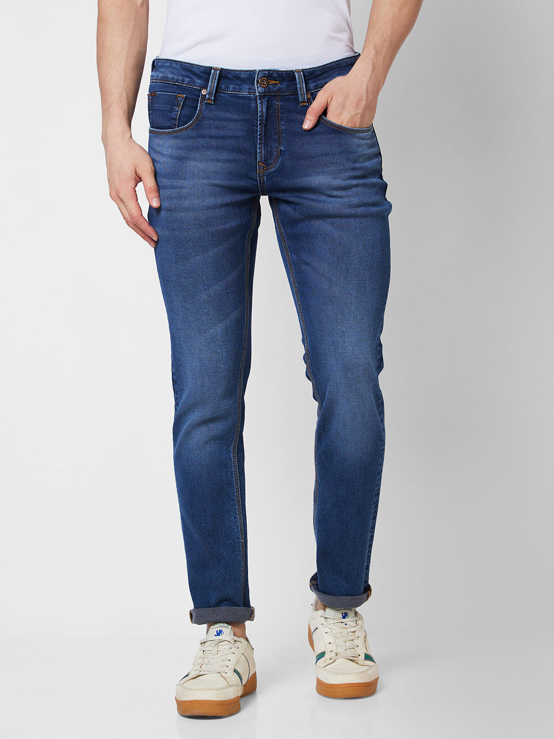 Spykar Low Rise Skinny Fit Blue Jeans For Men