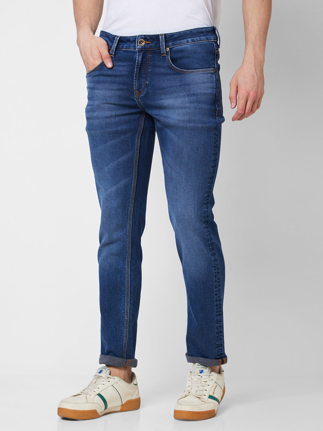 Spykar Low Rise Skinny Fit Blue Jeans For Men