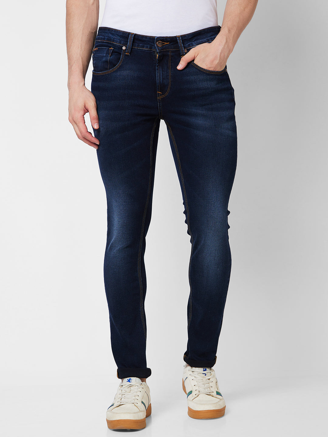 Spykar Low Rise Slim Fit Blue Jeans For Men