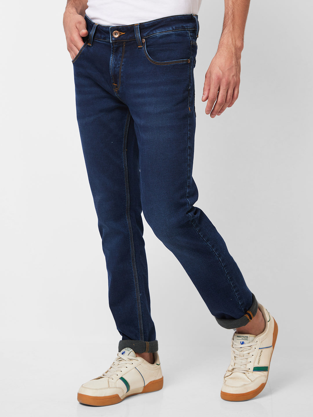 Spykar Low Rise Skinny Fit Blue Jeans For Men