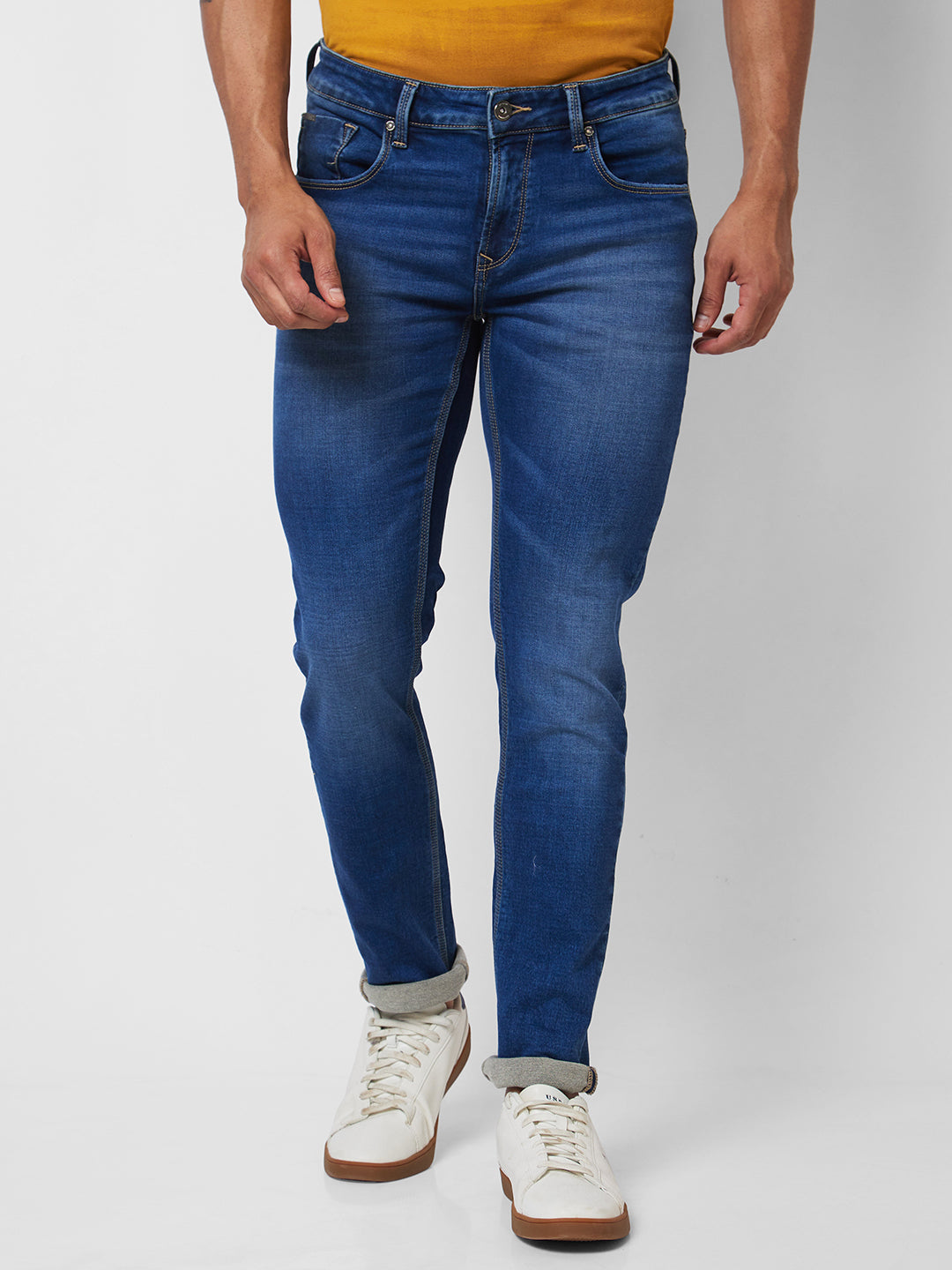 Spykar Low Rise Skinny Fit Blue Jeans For Men