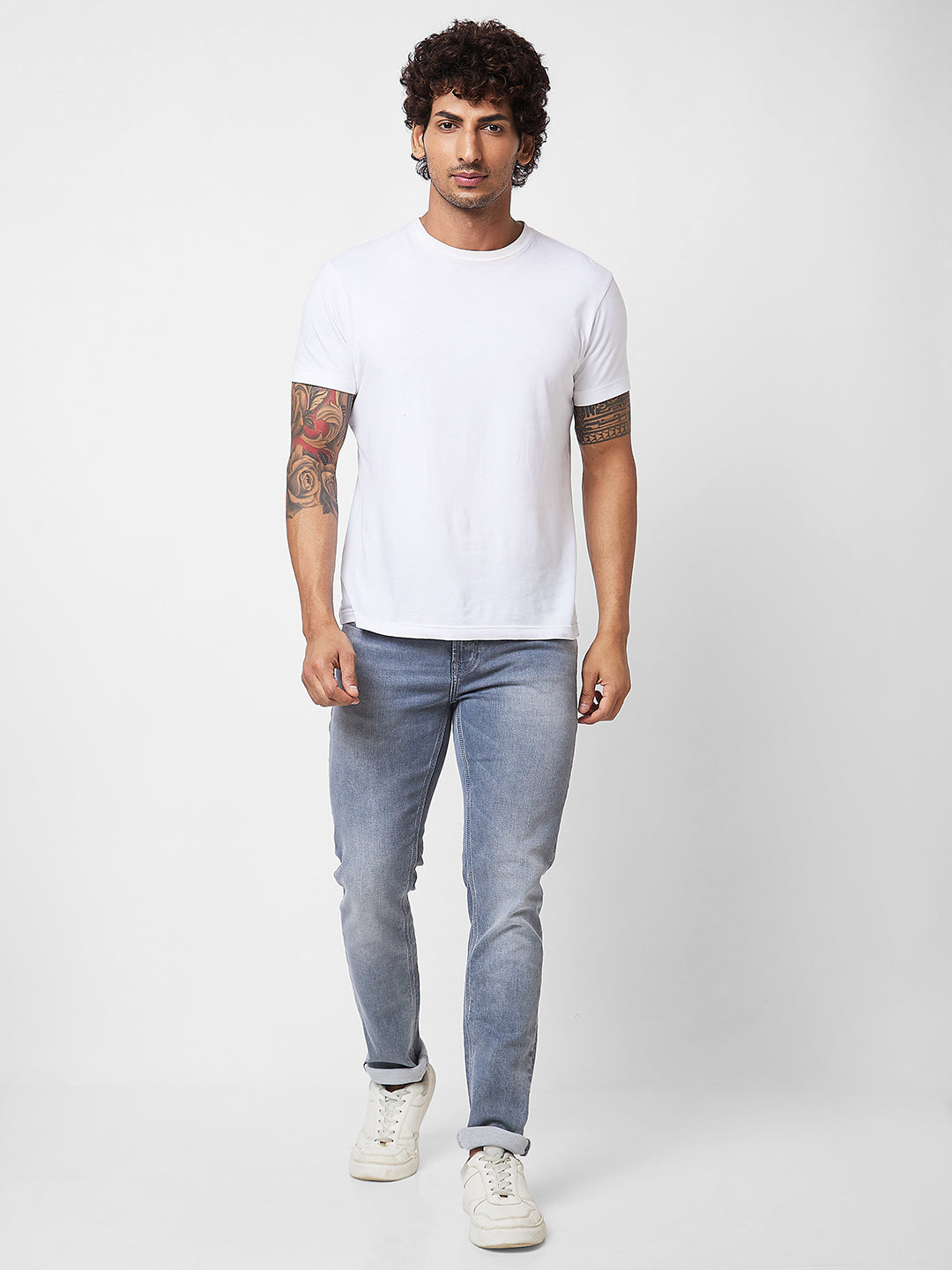 Spykar Low Rise Slim Fit Grey Jeans For Men