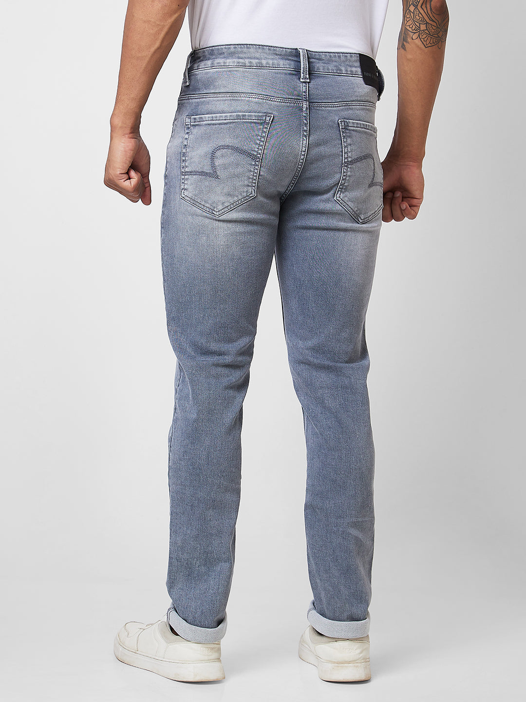 Spykar Low Rise Slim Fit Grey Jeans For Men