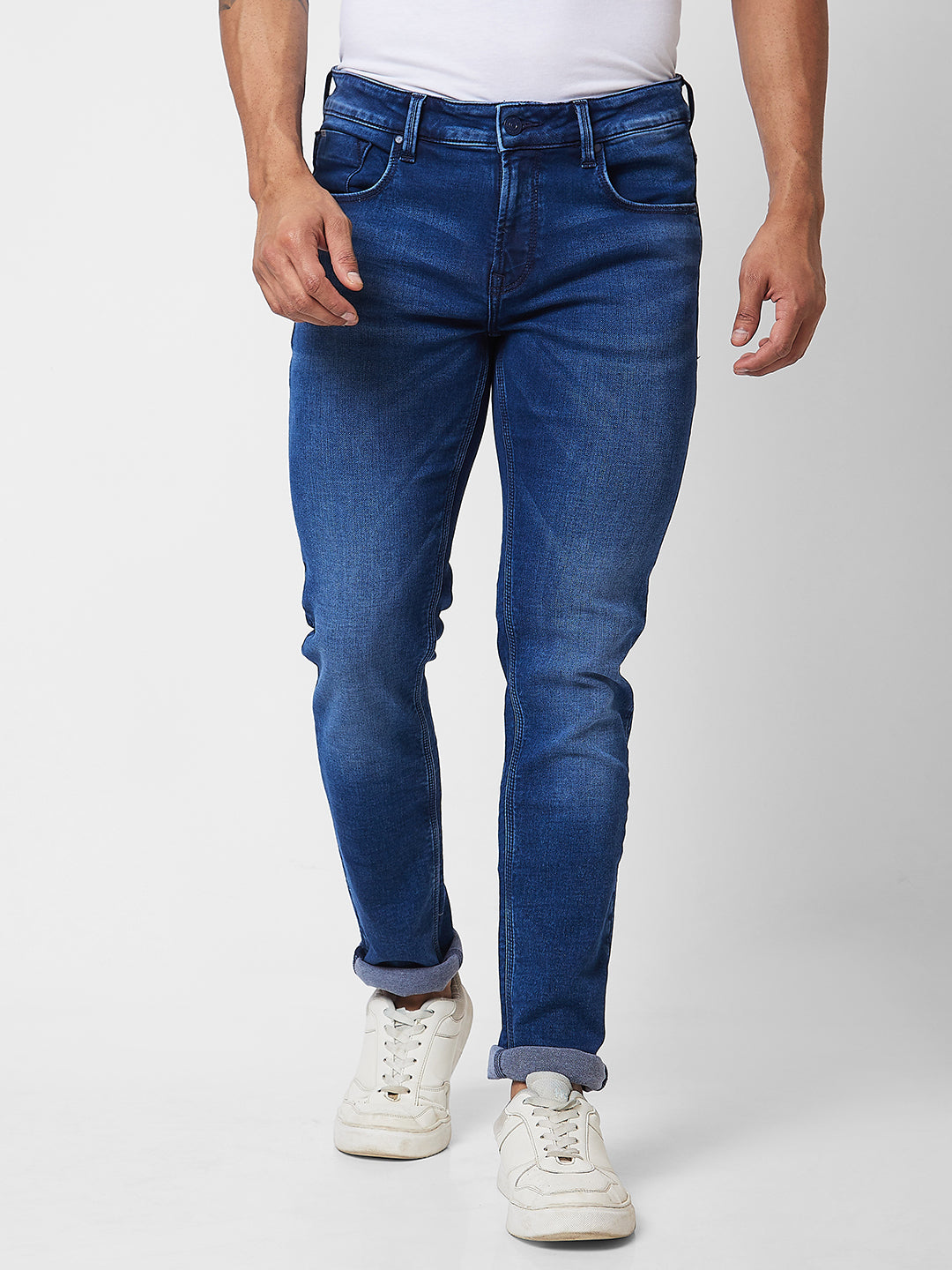 Spykar Low Rise Skinny Fit Blue Jeans For Men