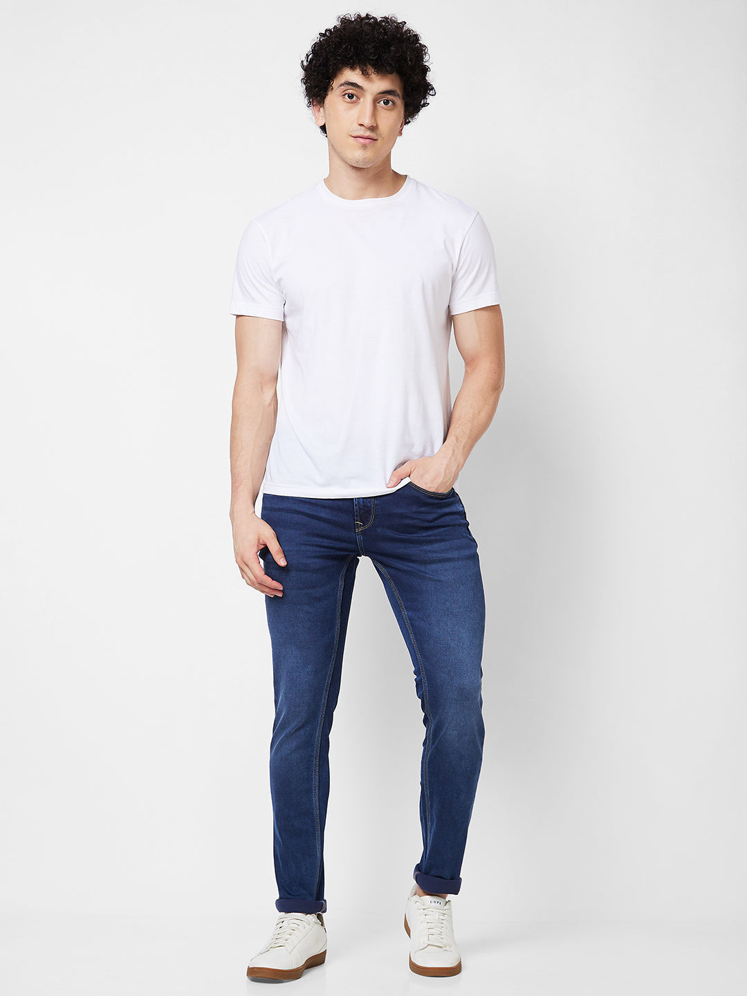 Spykar Low Rise Slim Fit Blue Jeans For Men