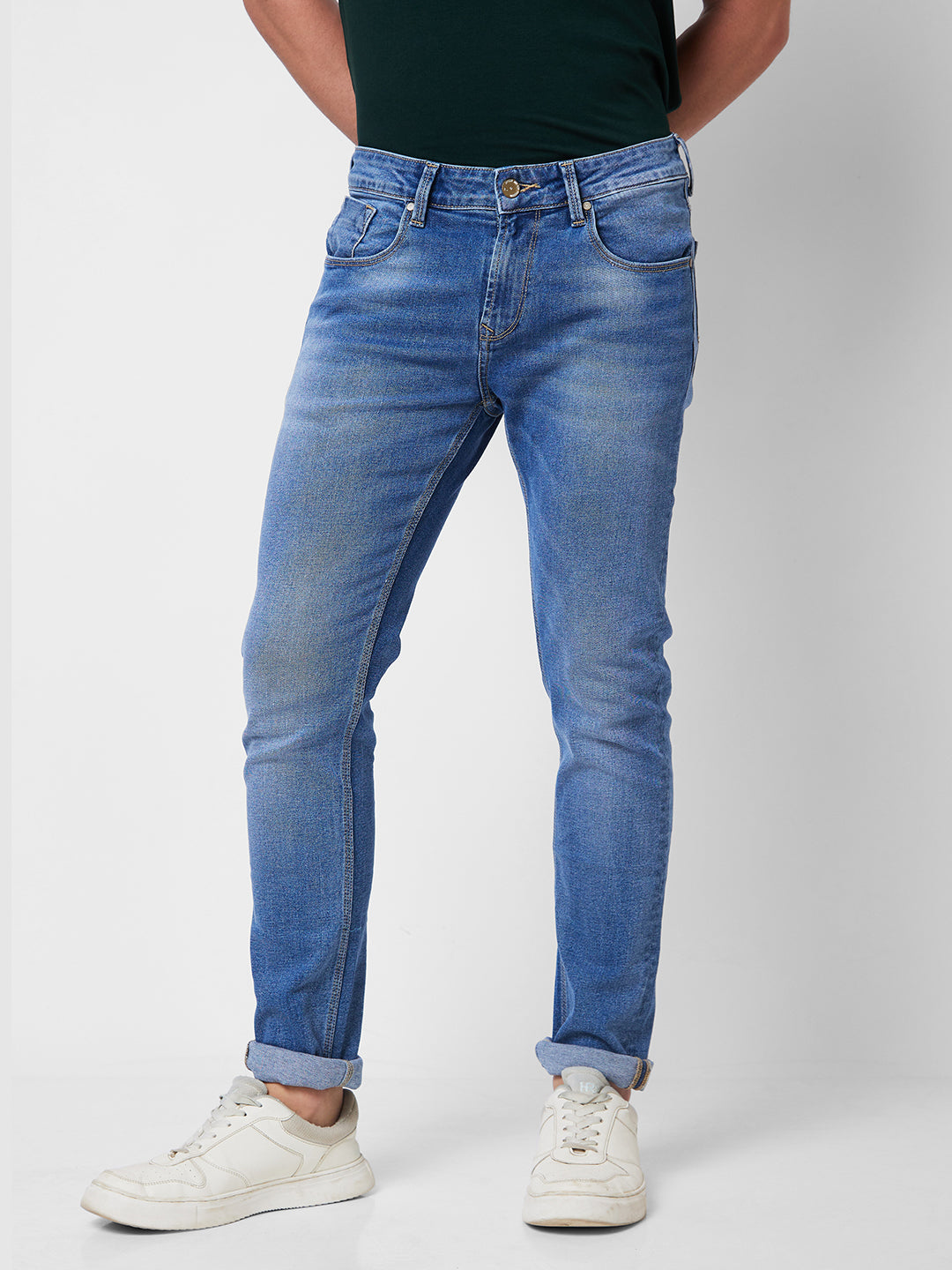 Spykar Low Rise Slim Fit Blue Jeans For Men