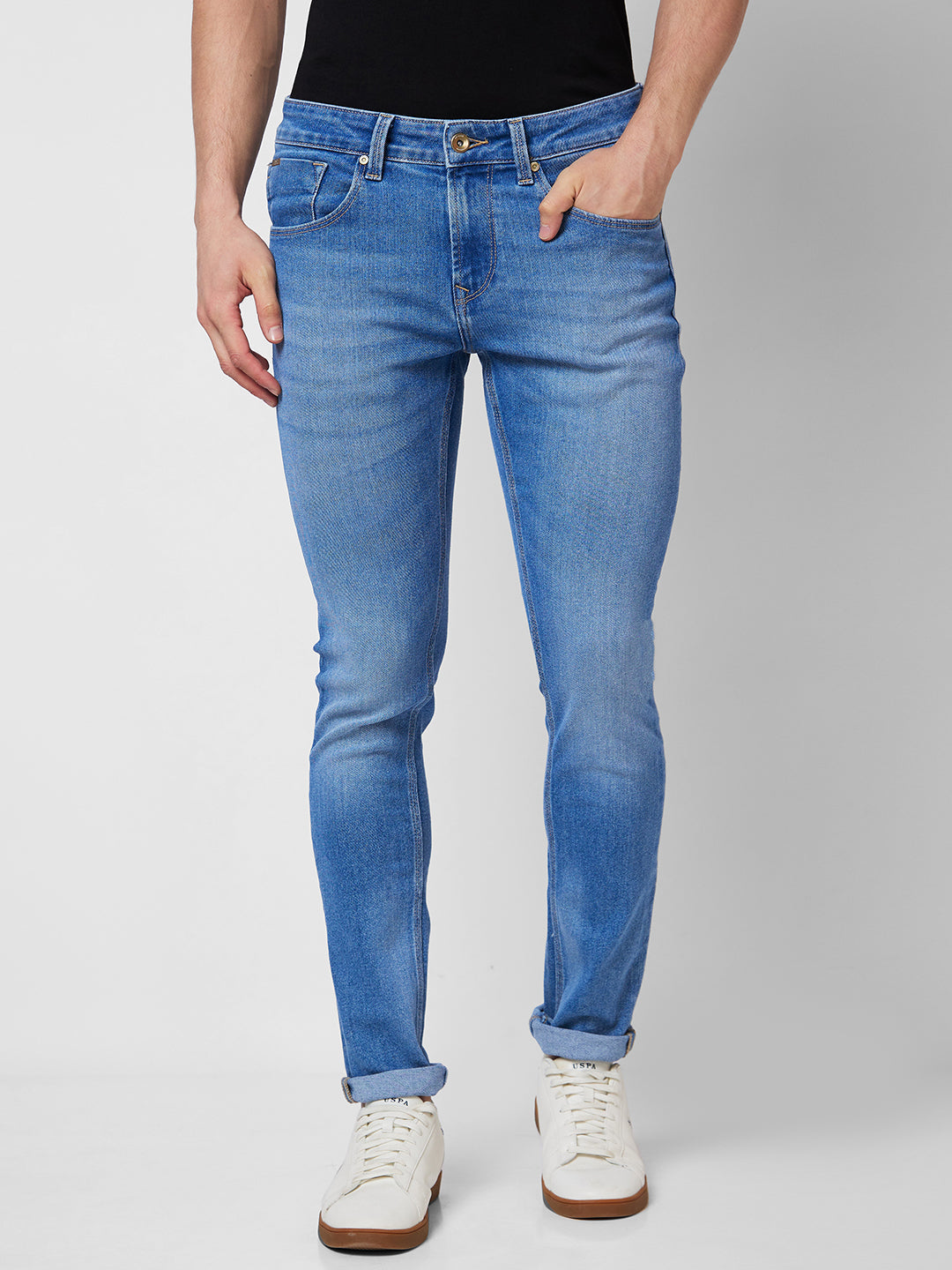 Spykar Low Rise Slim Fit Blue Jeans For Men