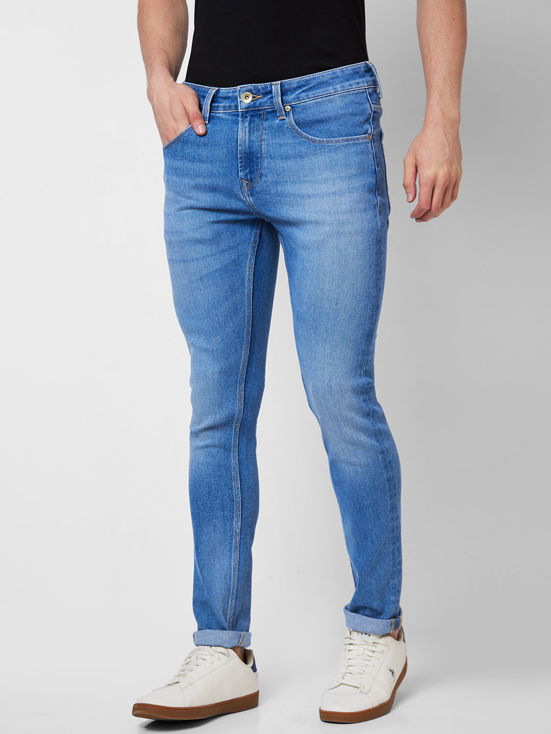 Spykar Low Rise Slim Fit Blue Jeans For Men