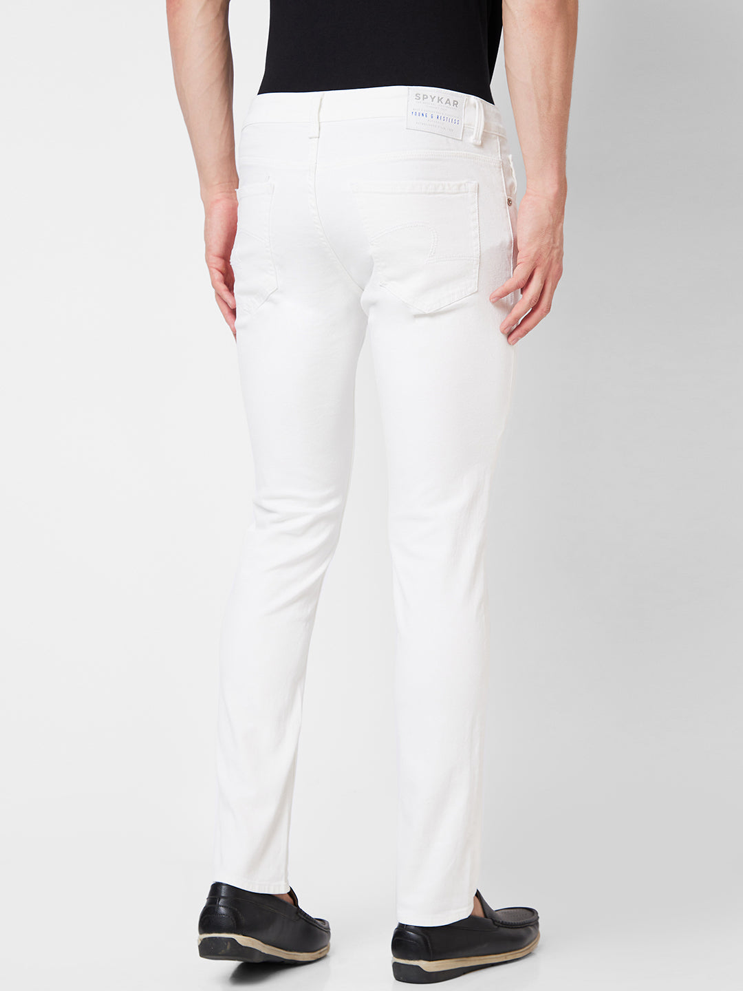 Spykar Low Rise Slim Fit White Jeans For Men