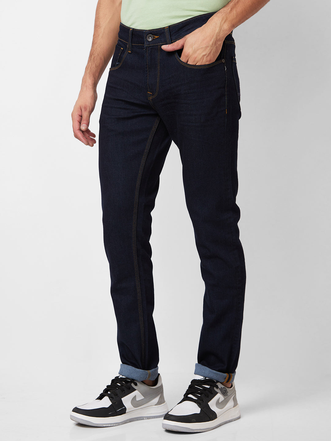 Spykar Low Rise Skinny Fit Blue Jeans For Men