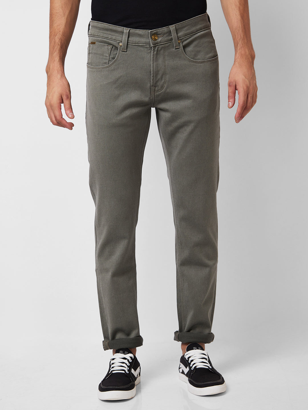 Spykar Low Rise Skinny Fit Grey Jeans For Men