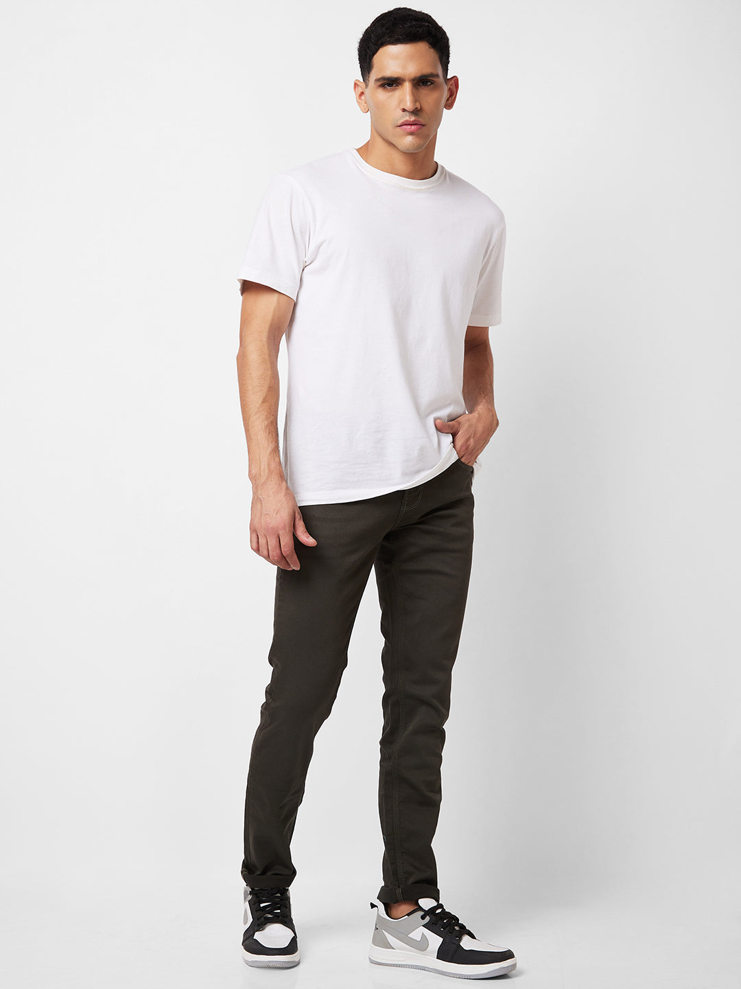 Spykar Low Rise Skinny Fit Green Jeans For Men