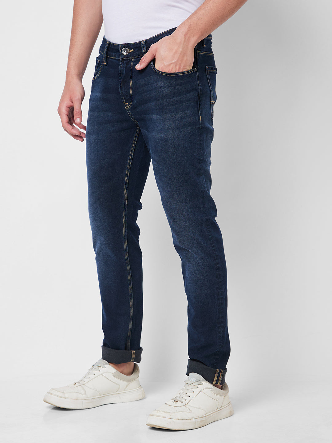 Spykar Low Rise Slim Fit Blue Jeans For Men