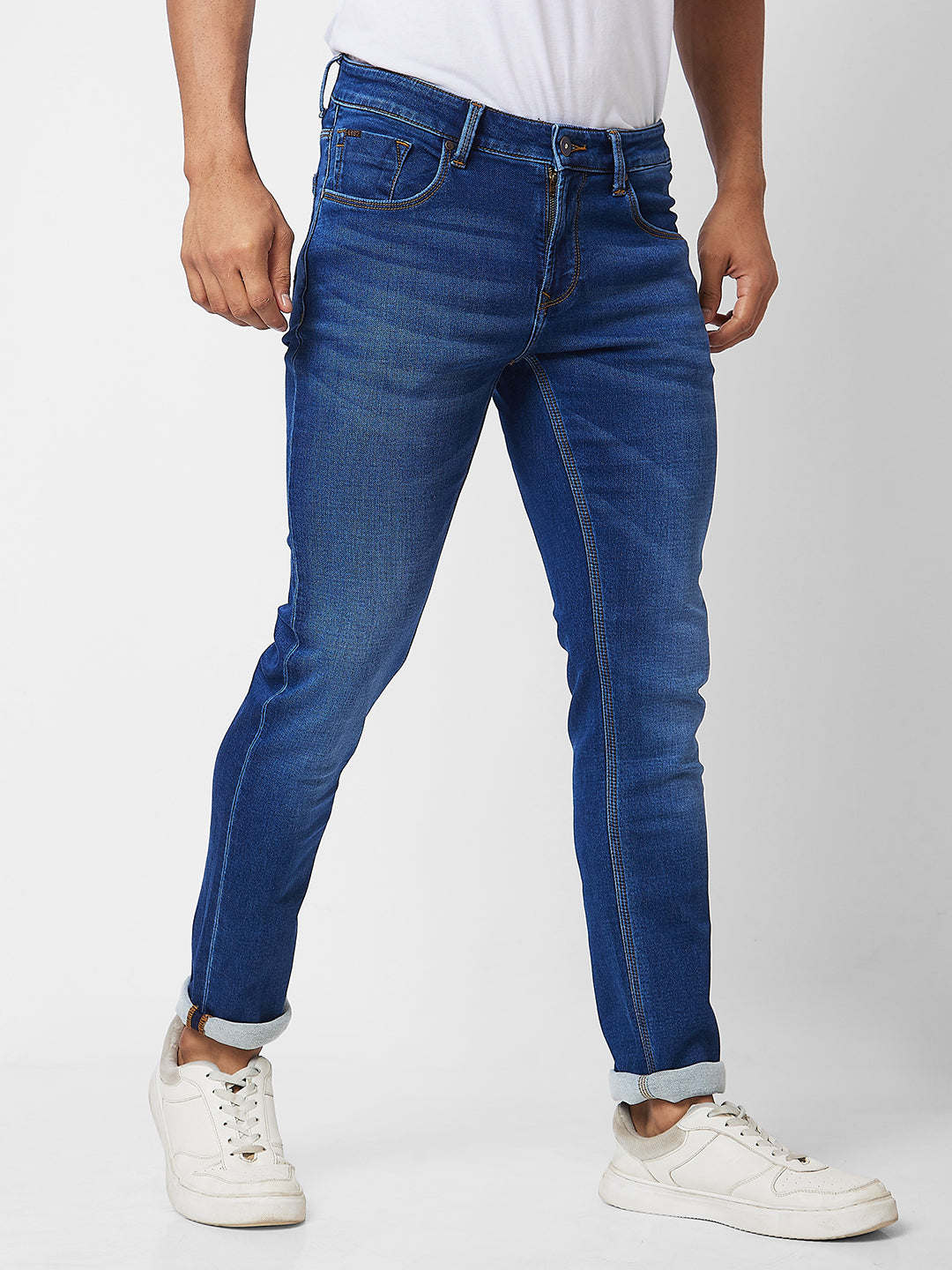 Spykar Low Rise Slim Fit Blue Jeans For Men