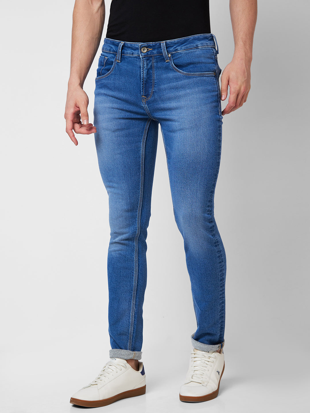 Spykar Low Rise Slim Fit Blue Jeans For Men