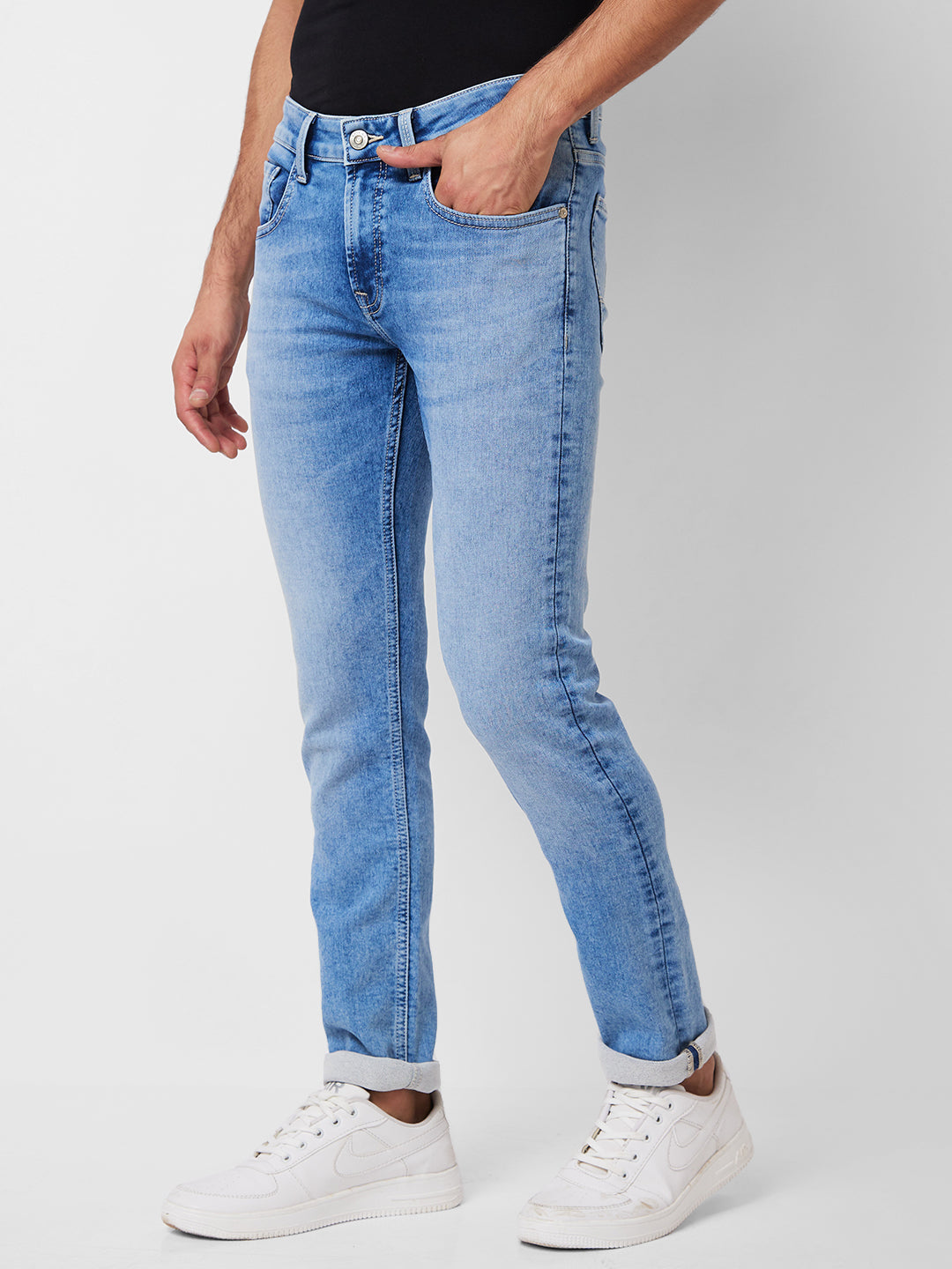 Spykar Low Rise Skinny Fit Blue Jeans For Men