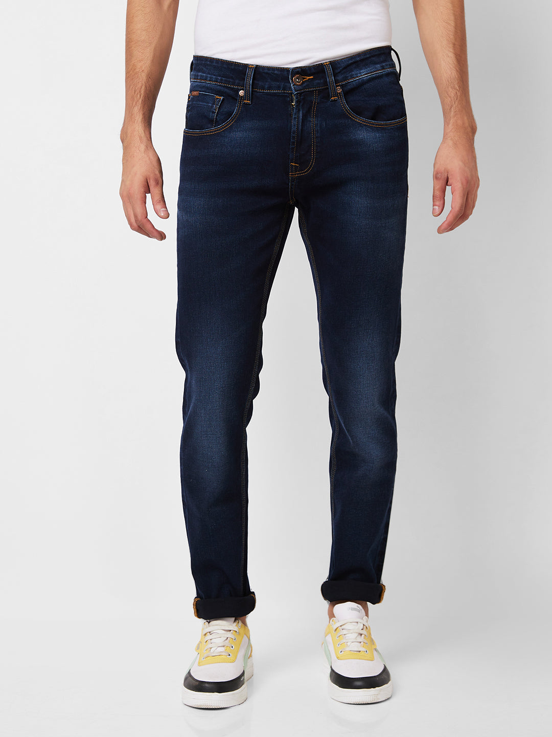 Spykar Low Rise Skinny Fit Blue Jeans For Men