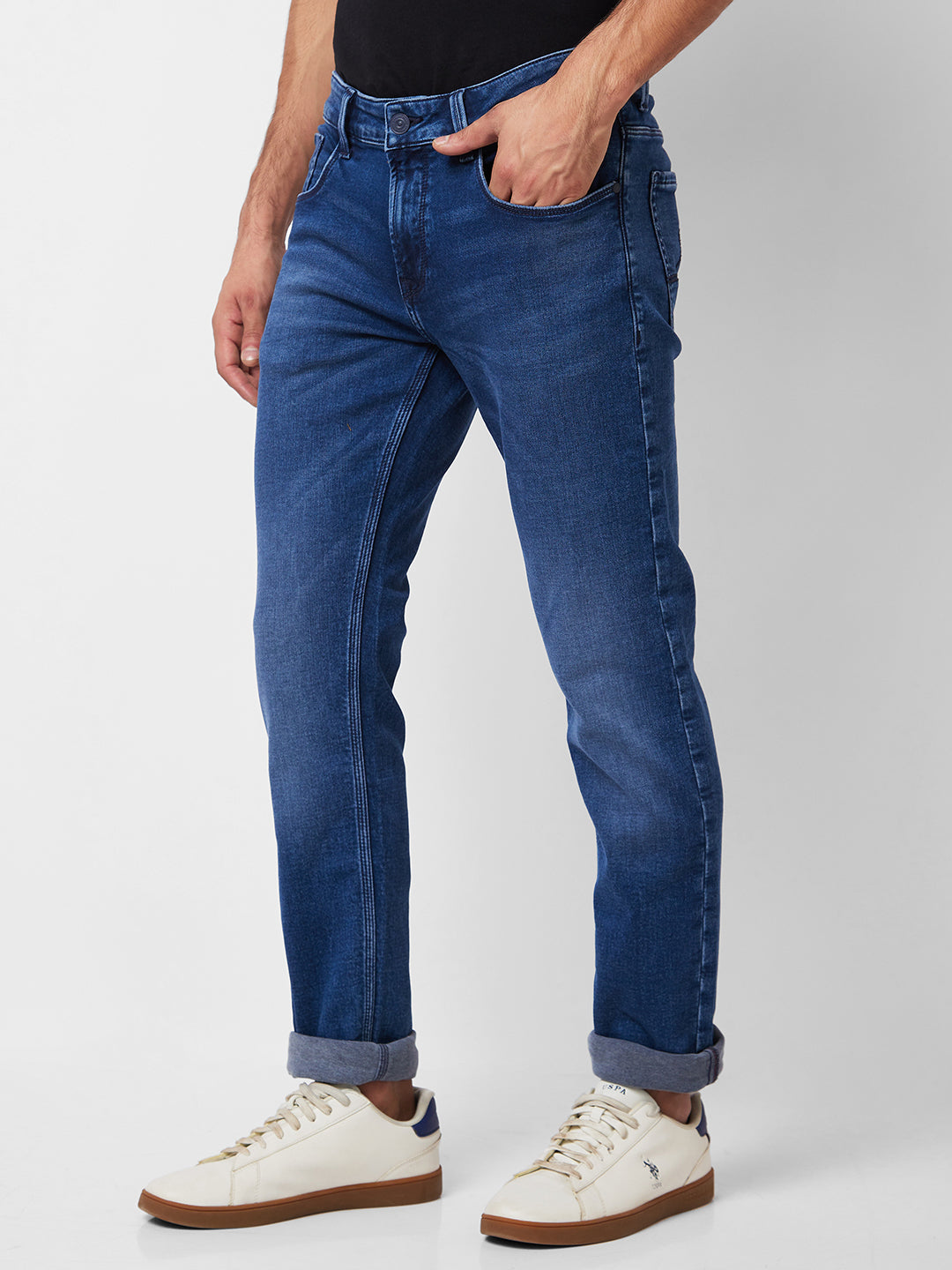 Spykar Low Rise Skinny Fit Blue Jeans For Men