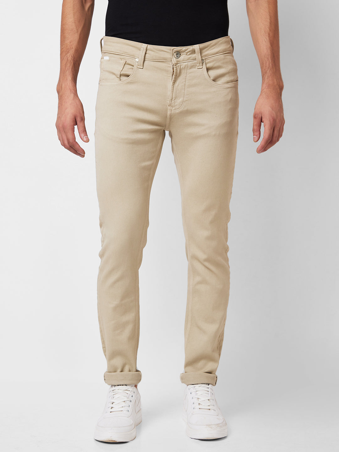 Buy Spykar Low Rise Skinny Fit Beige Jeans For Men Online