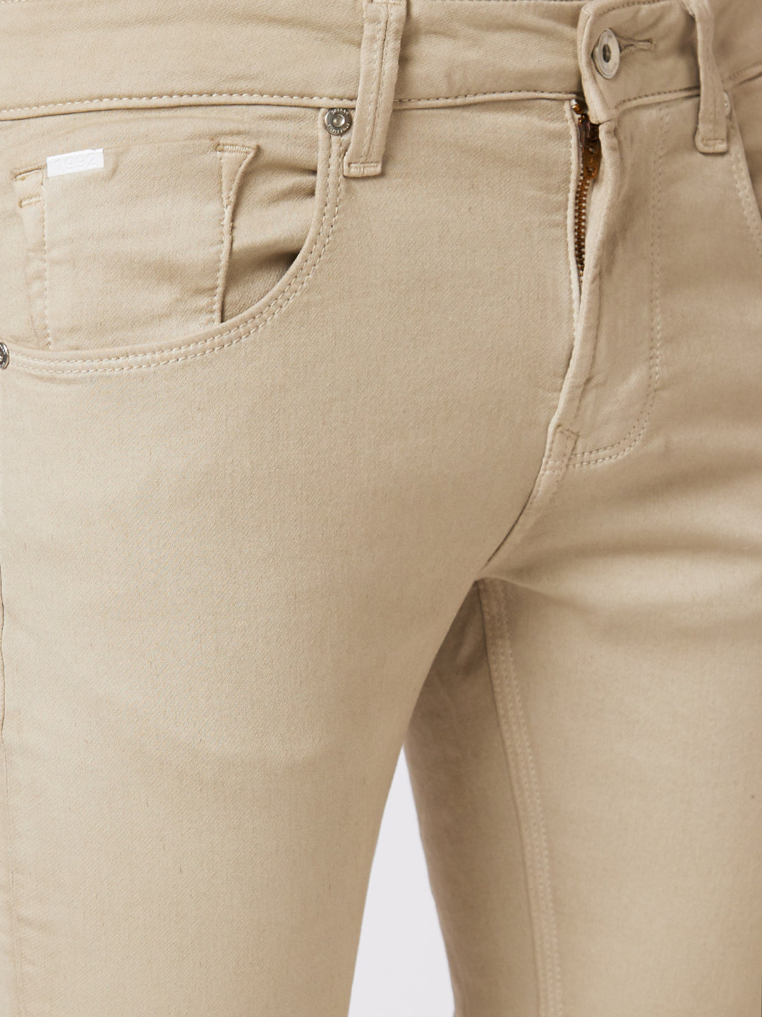 Spykar Low Rise Skinny Fit Beige Jeans For Men