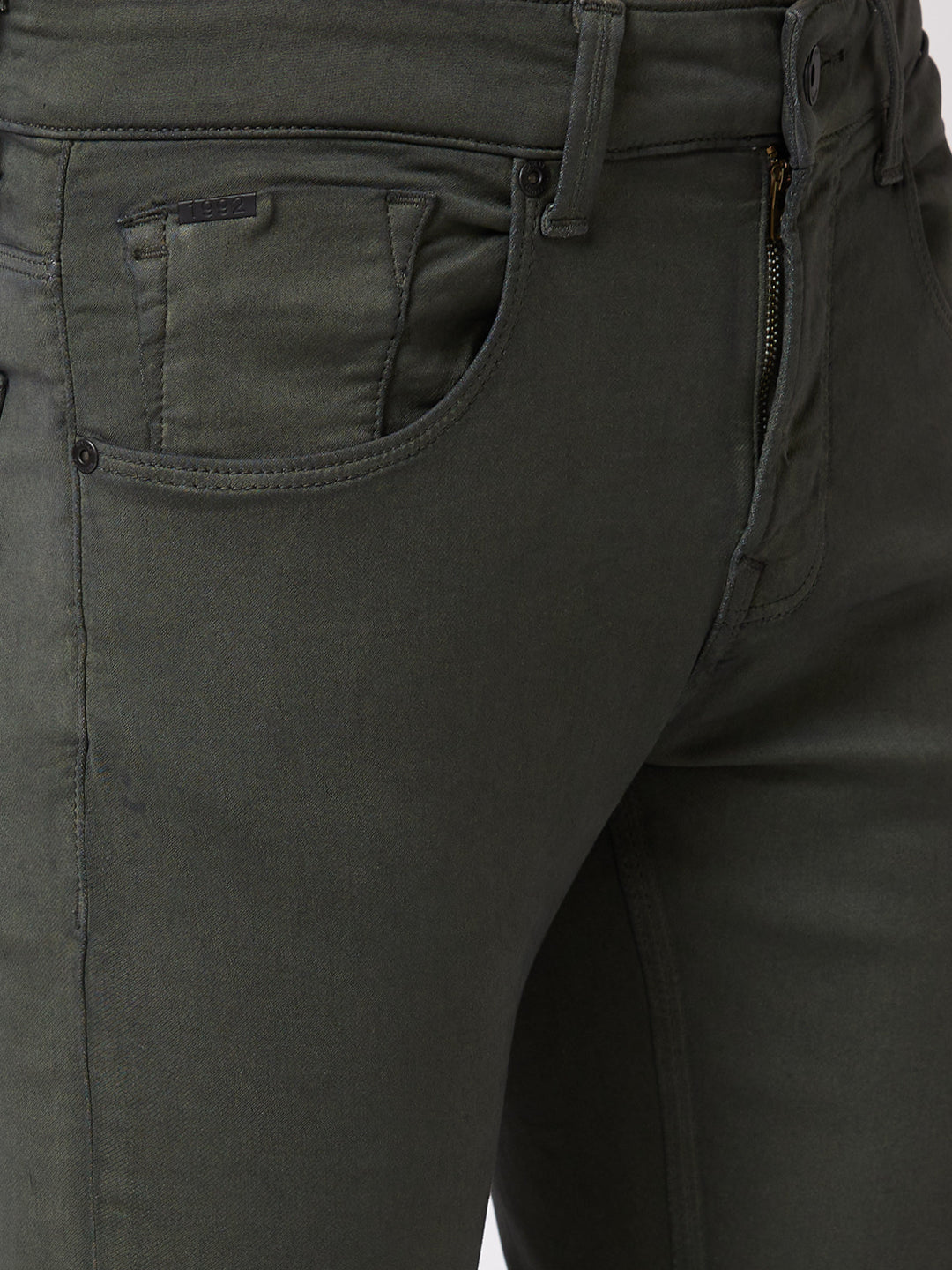 Spykar Low Rise Skinny Fit Green Jeans For Men