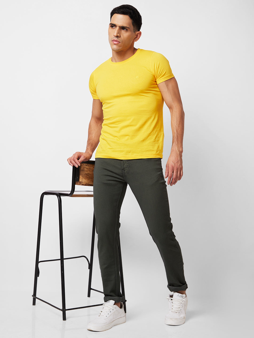 Spykar Low Rise Skinny Fit Green Jeans For Men